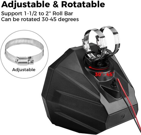 KEMIMOTO 6.5" Speaker Cage Pods, UTV ATV Speaker Enclosure with 1.75 to 2" Mounting Clamps Compatible with Polaris RZR 900 1000 xp Can Am Maverick X3 Sport Turbo Commander in Saudi Arabia