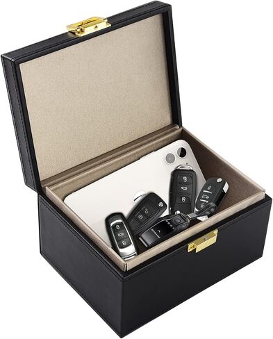 Diyife Faraday Box، [أحدث إصدار] صندوق RFID لمفاتيح السيارة، قفص فاراداي، واقي مفتاح فوب، مانع إشارة ألياف الكربون لمفتاح فوب بدون مفتاح، صندوق حجب إشارة مفتاح السيارة الكبير لهواتف مفاتيح السيارة in Kuwait