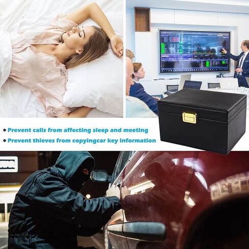 Diyife Faraday Box، [أحدث إصدار] صندوق RFID لمفاتيح السيارة، قفص فاراداي، واقي مفتاح فوب، مانع إشارة ألياف الكربون لمفتاح فوب بدون مفتاح، صندوق حجب إشارة مفتاح السيارة الكبير لهواتف مفاتيح السيارة in Kuwait