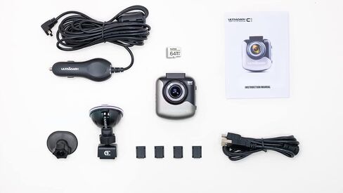 UltraDash Dash Cam, Magnetic Charging Mount, HDR High-end Night Image Sensor, 6 Layers Glass F1.8 140 Degree Wide Angle Lens, G-Sensor, 2 Inch LCD, Super Capacitor, Loop Recording in Kuwait