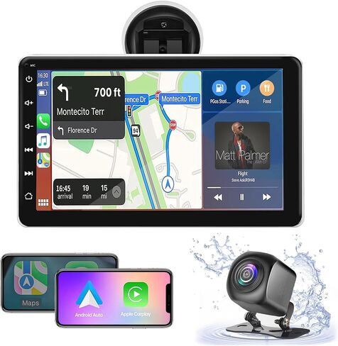 Upgarded 2023 Wireless Carplay&Android Auto,7" HD IPS Touchscreen,Portable Car Stereo with Mirror Link,Bluetooth,Backup Camera,AUX/USB/TF,Automatic Multimedia Player,Trucks SUVs Pickups RVs Vans in Saudi Arabia