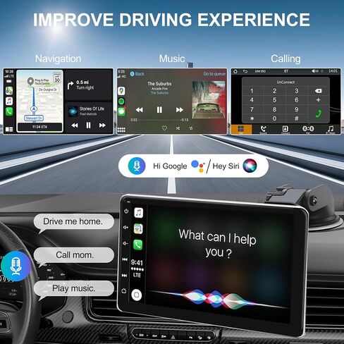 Upgarded 2023 Wireless Carplay&Android Auto,7" HD IPS Touchscreen,Portable Car Stereo with Mirror Link,Bluetooth,Backup Camera,AUX/USB/TF,Automatic Multimedia Player,Trucks SUVs Pickups RVs Vans in Saudi Arabia
