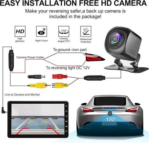 Upgarded 2023 Wireless Carplay&Android Auto,7" HD IPS Touchscreen,Portable Car Stereo with Mirror Link,Bluetooth,Backup Camera,AUX/USB/TF,Automatic Multimedia Player,Trucks SUVs Pickups RVs Vans in Saudi Arabia
