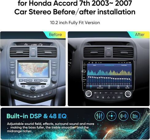 راديو سيارة 5G WiFi 10 انش (2 غرام 32G ROM) احادي دين 8 كور شاشة لمس قابلة للتعديل مع كاربلاي واندرويد اوتو وراديو اف ام/48-EQ وبلوتوث وكاميرا احتياطية 1080P in Kuwait