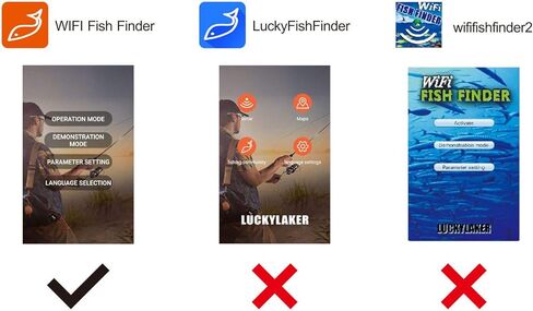 مكتشف الأسماك من Lucky Smart Fish Finder - جهاز تتبع الأسماك بالواي فاي المحمول لصيد الأسماك الترفيهي من دوك أو شور أو بنك in Kuwait