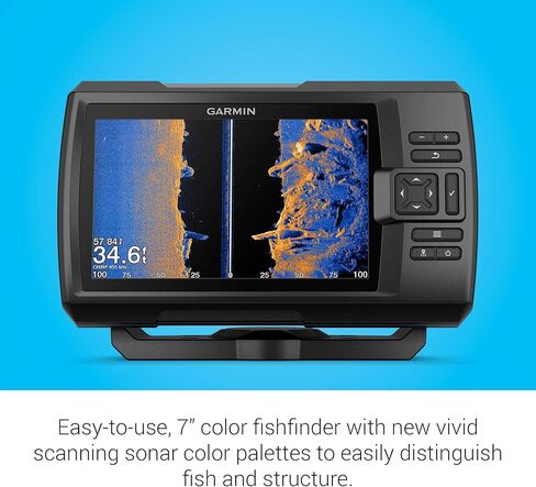 Garmin STRIKER Vivid 4cv, Easy-to-Use 4-inch Color Fishfinder and Sonar Transducer, Vivid Scanning Sonar Color Palettes (Renewed) in Kuwait