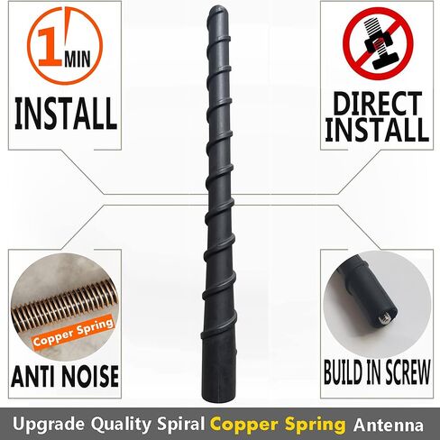 7 Inch Spiral Rubber Antenna for Kia Soul (2010-2019), Kia Soul Antenna, Antenna Replacement Mast for Kia Soul 2010 2011 2012 2013 2014 2015 2016 2017 2018 2019 in Kuwait