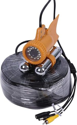 كاميرا Vanxse لصيد الأسماك تحت الماء HD CCD 1000TVL 24 قطعة LED بيضاء رؤية 100 درجة كاميرا فيديو لصياد السمك (كابل 30 متر) in Kuwait