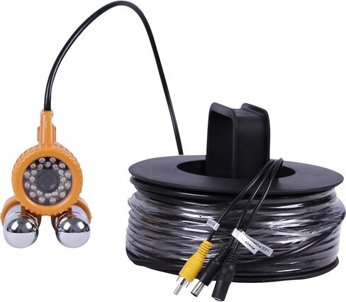 كاميرا Vanxse لصيد الأسماك تحت الماء HD CCD 1000TVL 24 قطعة LED بيضاء رؤية 100 درجة كاميرا فيديو لصياد السمك (كابل 30 متر) in Kuwait