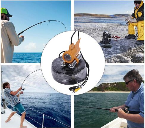 كاميرا Vanxse لصيد الأسماك تحت الماء HD CCD 1000TVL 24 قطعة LED بيضاء رؤية 100 درجة كاميرا فيديو لصياد السمك (كابل 30 متر) in Kuwait