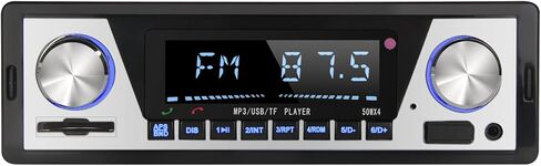 Single Din Car Stereo - Radio Coche with Bluetooth | USB Playback & Charging - Dual Knob Car Audio: Support SD | AUX | APP Control | MP3 Player | FM Radio Receiver in Saudi Arabia
