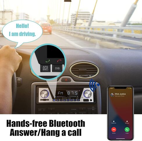 Single Din Car Stereo - Radio Coche with Bluetooth | USB Playback & Charging - Dual Knob Car Audio: Support SD | AUX | APP Control | MP3 Player | FM Radio Receiver in Saudi Arabia