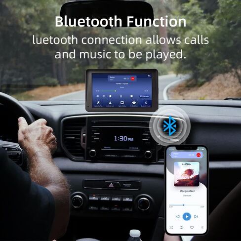 ستيريو سيارة محمول مع Apple Carplay وAndroid Auto اللاسلكي، راديو سيارة بشاشة لمس 7 بوصة مع كاميرا داش 2K، كاميرا احتياطية 1080 بكسل، بلوتوث، FM، وصلة مرآة، كابل AUX، بطاقة TF 32 جيجا in Kuwait