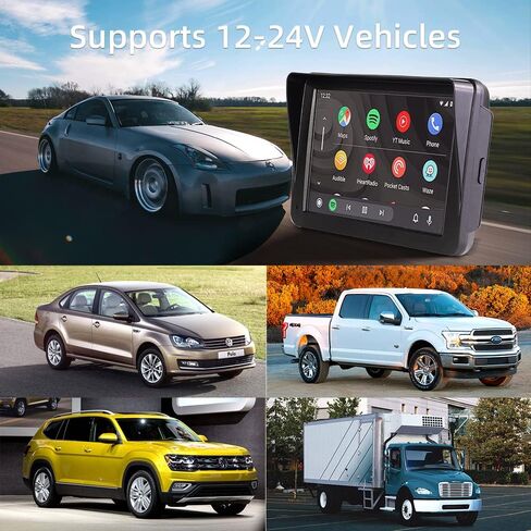 ستيريو سيارة محمول مع Apple Carplay وAndroid Auto اللاسلكي، راديو سيارة بشاشة لمس 7 بوصة مع كاميرا داش 2K، كاميرا احتياطية 1080 بكسل، بلوتوث، FM، وصلة مرآة، كابل AUX، بطاقة TF 32 جيجا in Kuwait