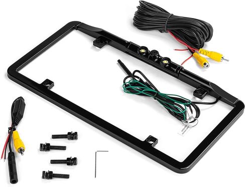 بويو فيجون كاميرا رفيعة للغاية باطار كامل مع اضواء LED وخطوط وقوف السيارات (اسود)، مقاس واحد in Kuwait