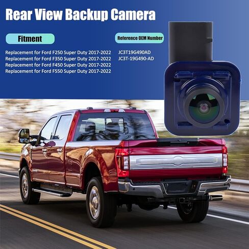 استبدال الكاميرا الاحتياطية للرؤية الخلفية JC3T19G490AD لـ Ford F250 F350 F450 F550 Super Duty 2017-2022 JC3T-19G490-AD 6-PIN موصل كاميرا مساعدة ركن السيارة AKWH in Kuwait