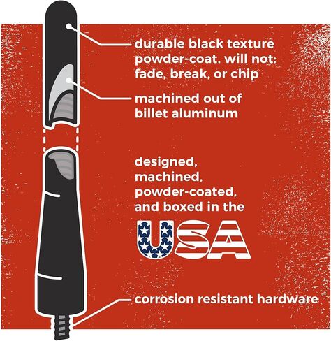 CravenSpeed Stubby Antenna Compatible with Mazda Miata 2006-2026 | 3.8 inches | Short Antenna Replacement | Made in the USA in Kuwait
