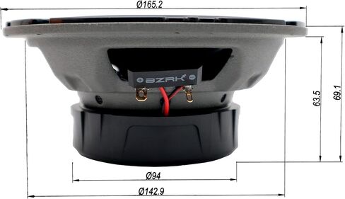بي زد ار كيه اوديو زوج مكبر صوت محوري MCX-160 6.5 انش، 60 واط ار ام اس/160 واط كحد اقصى لكل مكبر صوت in Kuwait