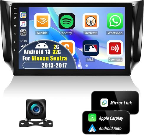 [2+32G] Android 13 Car Stereo for Nissan Sentra 2013-2017 with Wireless Apple Carplay&Android Auto,10.1 Inch Touch Screen Car Radio with Mirror Link Bluetooth FM/RDS WiFi GPS SWC+ AHD Backup Camera in Saudi Arabia