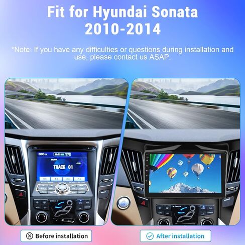 (1+32G) لراديو Hyundai Sonata Android 13 2010-2014، مجموعة أجهزة قياس راديو بشاشة لمس 9 بوصة من Roinvou مع كاميرا احتياطية، نظام ملاحة GPS مدمج يدعم وصلة مرآة بلوتوث واي فاي FM in Kuwait