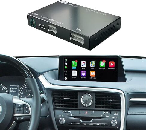 مجموعة فك تشفير كاربلاي لاسلكية لسيارة لكزس RX NX ES UX LS LX RC LC is GS RX350 RX300 NX300 ES350 ES300 IS250 2014-2019 سنة، تدعم اندرويد اوتو وميرورلينك وكاميرا عكسية ويوتيوب in Kuwait