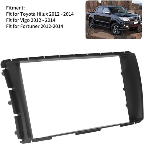مجموعة تركيب ستيريو سيارة مزدوجة DIN | إطار ملاحة 2Din 7 بوصة لوحة مشغل راديو DVD مناسبة لسيارة Toyota Hilux 2012-2014 Vigo 2012-2014 Fortuner 2012-2014 in Kuwait