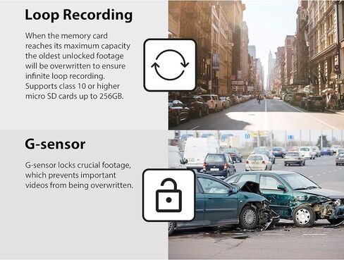 كاميرا قياس مزدوجة RexingUSA V1P Pro: أمامية وخلفية بدقة 1080 بكسل عالية الدقة، واي فاي، مسجل نظام تحديد المواقع العالمي (GPS)، زاوية واسعة 170 درجة، شاشة LCD 2.4 بوصة، مستشعر G، تسجيل حلقة، وصول إلى التطبيق، مكثف فائق in Kuwait