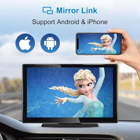 IYING 9 Inch Portable Car Stereo Wireless CarPlay & Android Auto Touchscreen Receiver with Bluetooth, GPS Navigation, Mirror Link, and 4 Ways for Sounding in Kuwait