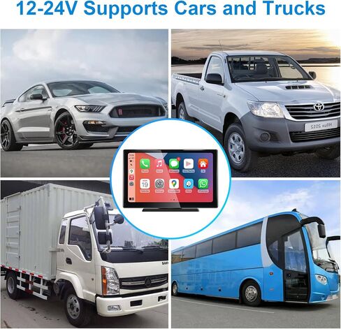 IYING 9 Inch Portable Car Stereo Wireless CarPlay & Android Auto Touchscreen Receiver with Bluetooth, GPS Navigation, Mirror Link, and 4 Ways for Sounding in Kuwait