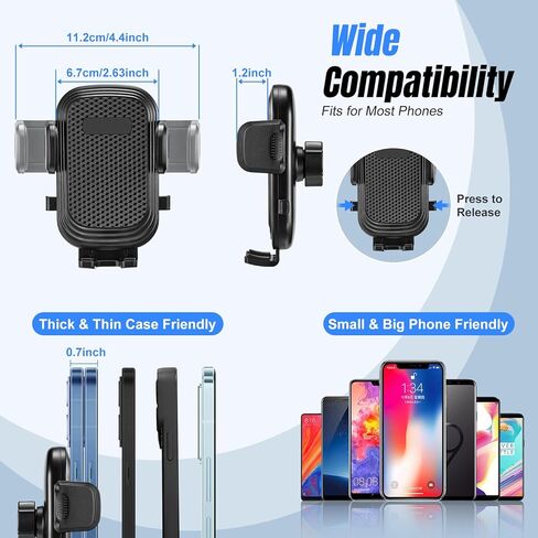 This Hill Cup Holder Phone Mount for Car,Upgraded 2 in 1 Car Cup Phone Holder Expander with Adjustable Base,360 Degree Rotation, Cup Phone Holder for Car Compatible iPhone,Samsung & All Smartphones in Kuwait