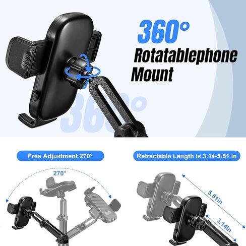 This Hill Cup Holder Phone Mount for Car,Upgraded 2 in 1 Car Cup Phone Holder Expander with Adjustable Base,360 Degree Rotation, Cup Phone Holder for Car Compatible iPhone,Samsung & All Smartphones in Kuwait