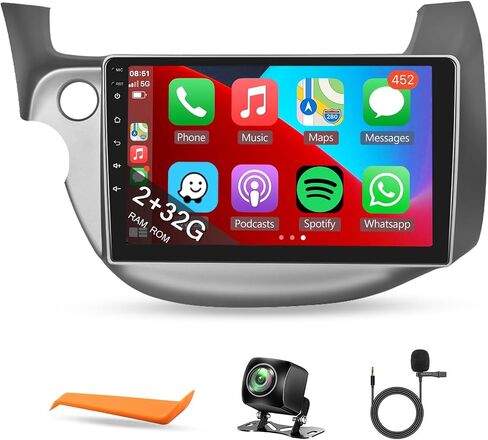 for Honda Fit 2008-2013 Android Car Stereo with WiFi GPS Navigation Radio Player Mirror Link for Android/iOS Phone 10.1" HD Touchscreen Auto Audio FM/RDS Radio Receiver USB Input Backup Camera SWC in Kuwait