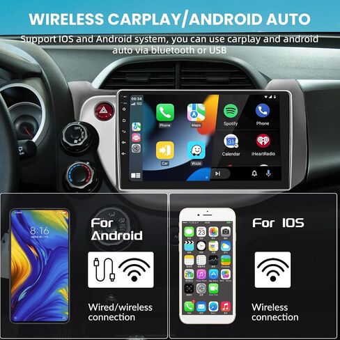 for Honda Fit 2008-2013 Android Car Stereo with WiFi GPS Navigation Radio Player Mirror Link for Android/iOS Phone 10.1" HD Touchscreen Auto Audio FM/RDS Radio Receiver USB Input Backup Camera SWC in Kuwait