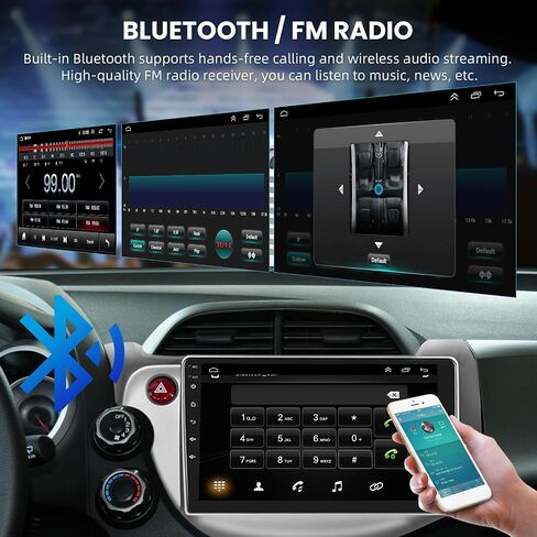 for Honda Fit 2008-2013 Android Car Stereo with WiFi GPS Navigation Radio Player Mirror Link for Android/iOS Phone 10.1" HD Touchscreen Auto Audio FM/RDS Radio Receiver USB Input Backup Camera SWC in Kuwait