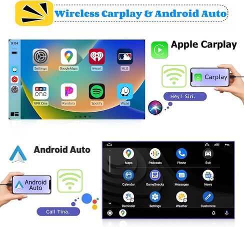 2023 جديد لاسلكي أبل كاربلاي سيارة ستيريو مزدوج الدين 7 بوصة تعمل باللمس بلوتوث لاسلكي أندرويد السيارات راديو FM USB نوع-C كاميرا احتياطية in Kuwait