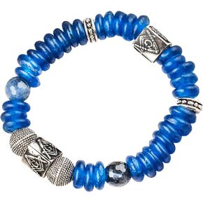 Blue Smoke ATL Handcrafted Masonic Mason Men Stretch Bracelet with 2 Masonic Beads, Blue Sea Beads and 2 Sodalite accent beads in Saudi Arabia