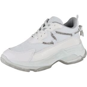 حذاء تنس نسائي أبيض من CASTALIA، أنيق، مريح، كاجوال، للمشي للسيدات، أحذية رياضية. نعل غير قابل للانزلاق. أحذية نسائية مثالية، أحذية رياضية بيضاء مع دعم مزدوج in Kuwait