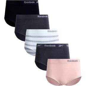 Reebok Women's Underwear - Seamless High Waist Brief Panties (5 Pack)