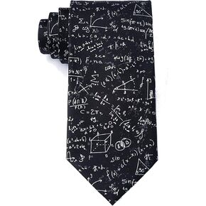 Men's Microfiber Math Equations Mathematics Novelty Tie Necktie