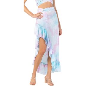Tiare Hawaii Tulip Wrap Skirt Turquoise Pink Smoke One Size in Kuwait