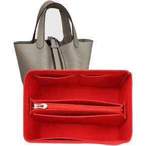 Bag Wallet Organizer -for Picotin18/22/26 Bucket Bag Liner Bag Zipper Lid Liner Organizer 1008camel-B-S