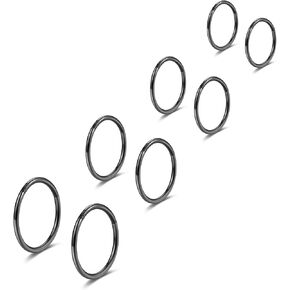 Lantine 6-12Pcs 18g 20g Nose Rings for Women Men 316L Surgical Steel 16g Septum Ring Cute Tiny Cartilage Helix Conch Daith Tragus Earrings 6-16mm Set