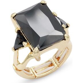 Lavencious Big Bold Radiant CZ Stones Stretch Rings for Women Size for 7-9