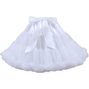 PhilaeEC Women's Elastic Chiffon Petticoat Puffy Tutu Tulle Skirt Princess Ballet Dance Pettiskirts Underskirt Multi-Layer in Saudi Arabia