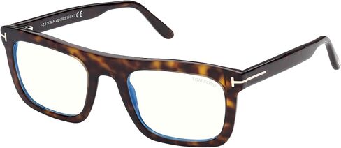 Tom Ford FT 5757-B BLUE BLOCK Dark Havana/Blue Filter 52/22/145 unisex Eyewear Frame in Saudi Arabia