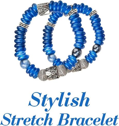 Blue Smoke ATL Handcrafted Masonic Mason Men Stretch Bracelet with 2 Masonic Beads, Blue Sea Beads and 2 Sodalite accent beads in Saudi Arabia