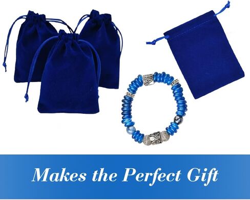 Blue Smoke ATL Handcrafted Masonic Mason Men Stretch Bracelet with 2 Masonic Beads, Blue Sea Beads and 2 Sodalite accent beads in Saudi Arabia