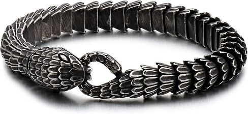 Kalen Retro Snake Link Chain Bracelet Vintage Old Metal Finishing,Stainless Steel Bracelet for Man in Saudi Arabia