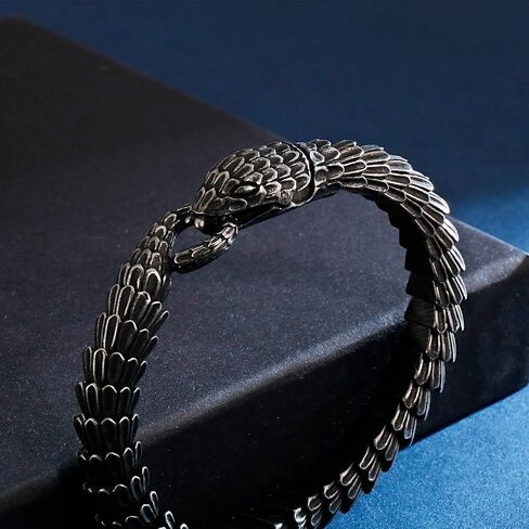 Kalen Retro Snake Link Chain Bracelet Vintage Old Metal Finishing,Stainless Steel Bracelet for Man in Saudi Arabia