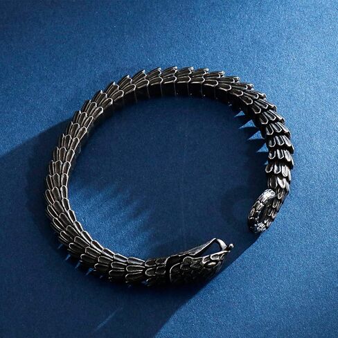 Kalen Retro Snake Link Chain Bracelet Vintage Old Metal Finishing,Stainless Steel Bracelet for Man in Saudi Arabia